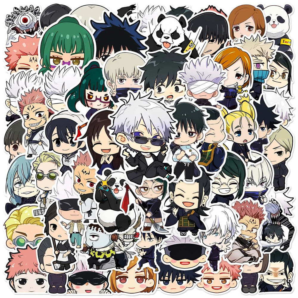 60pcs Jujutsu Kaisen Cartoon Stickers for Helmet, Wall, DIY Decoration (Online Order Only)