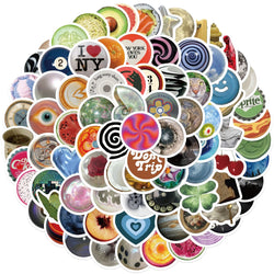 100pcs Ins Retro Vintage Stickers DIY For Guitar Fridge Skateboard Travel Suitcase Car Graffiti Sticker Aesthetic Cartoon Decals (ONLINE ORDER ONLY)