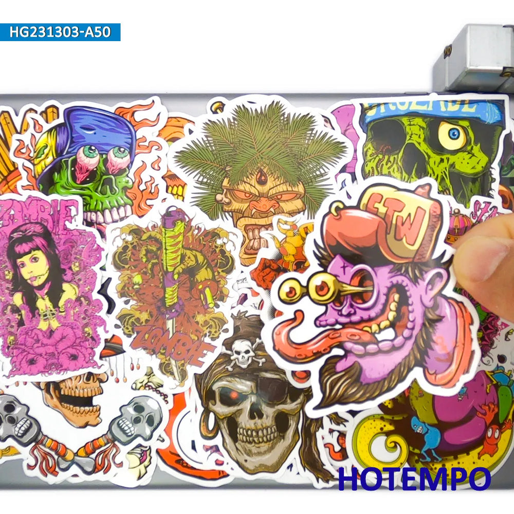 20/30/50Pieces, Monster Stickers, Zombie Demon Witch Skeleton Cthulhu, Retro Gothic, for DIY Creative Decoration, Funny Sticker (ONLINE ORDER ONLY)