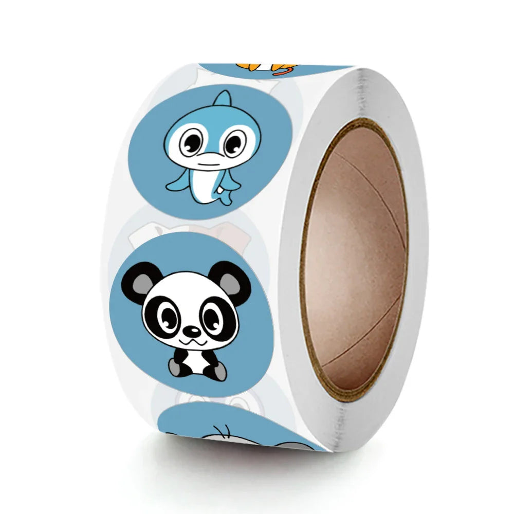 500pcs Round Cartoon Toys Animal stickers for kids Teacher Reward Encourage Sticker Office Stationery for children 1inch (ONLINE ORDER ONLY)