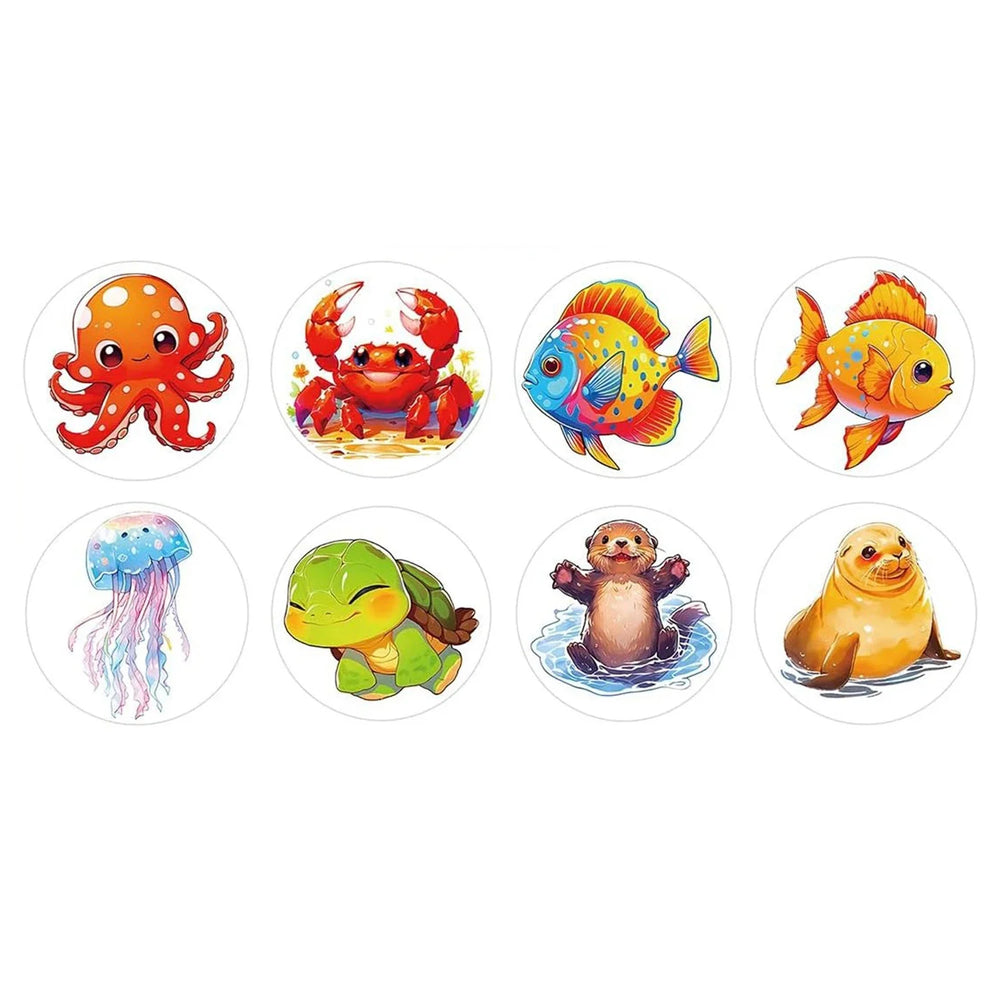 100-500pcs Cartoon Marine Animals Stickers Reward Stickers Party Gift Seal Label Children Stationery Stickers (ONLINE ORDER ONLY)