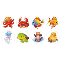 100-500pcs Cartoon Marine Animals Stickers Reward Stickers Party Gift Seal Label Children Stationery Stickers (ONLINE ORDER ONLY)