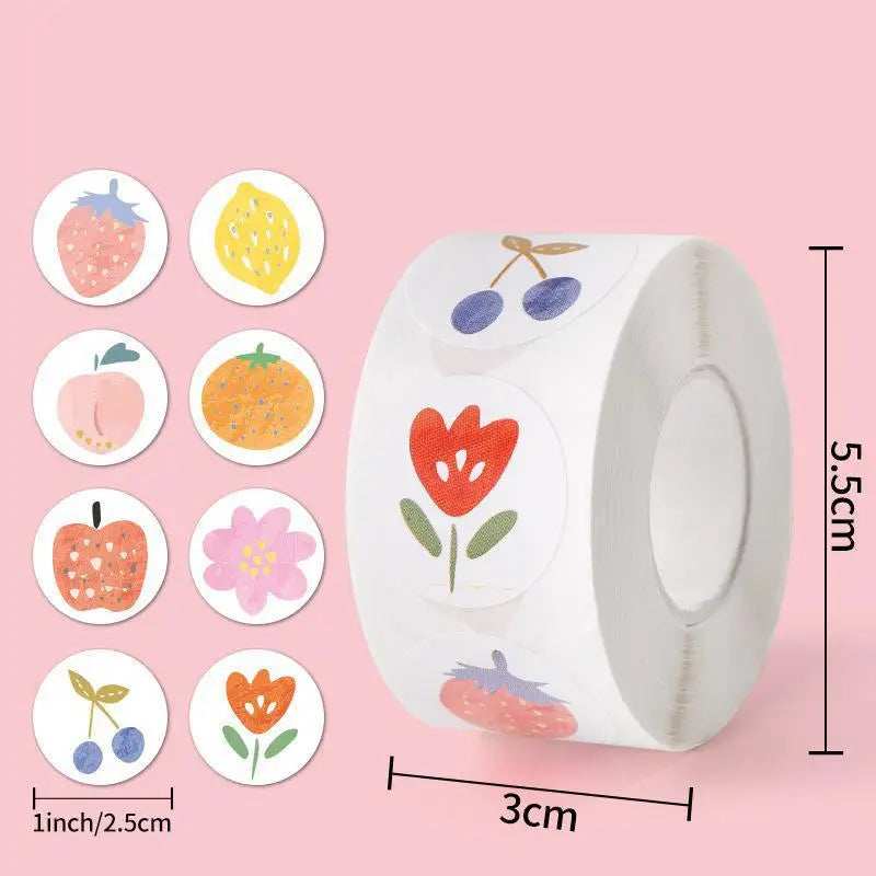 500pcs/roll Cute Strawberry Reward Stickers Scrapbooking  Fruit Envelope Seal Stickers For Birthday Party Favors Baking Goods (Online Order Only)