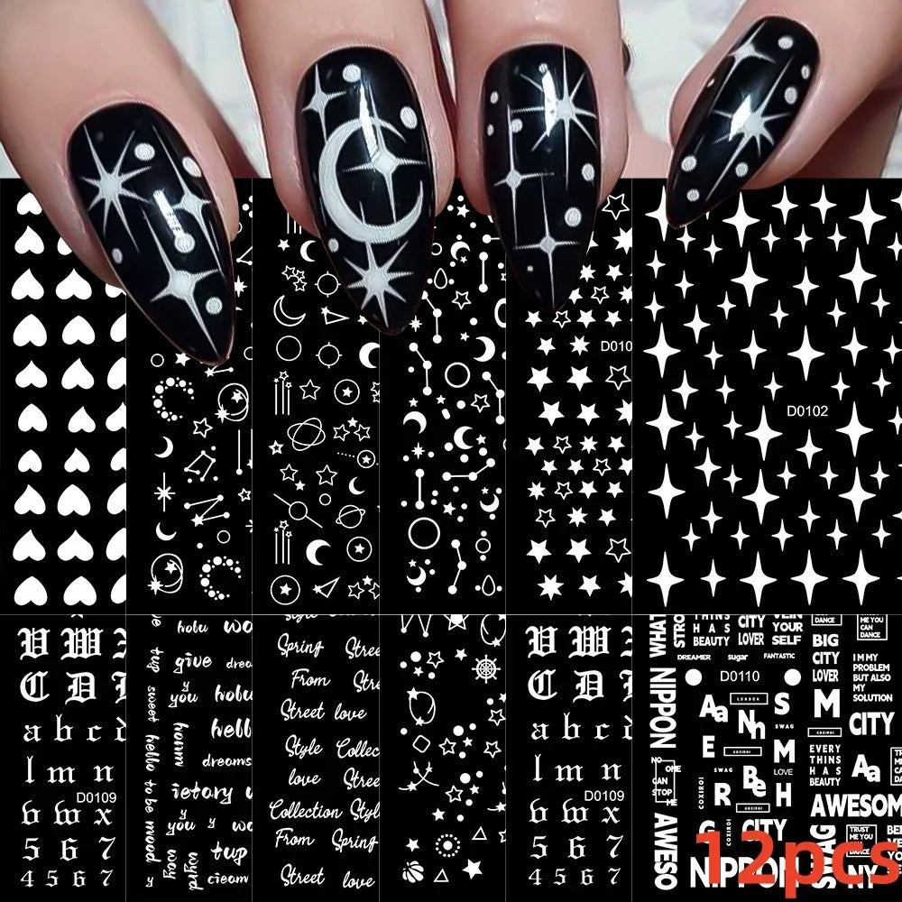 12 Sheets Valentines Nail Stickers Red Heart Nail Art Sticker Decal Solid Hollow Heart 3D Self-Adhesive Design Nail Art Supplies (ONLINE ORDER ONLY)