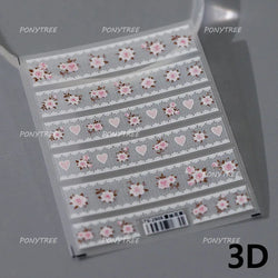 Watercolor Style Rose Flower Colored Rosa Chinensis 3D 5D Flat Reliefs Charming Self Adhesive Nail Art Stickers Manicure Decals (ONLINE ORDER ONLY)