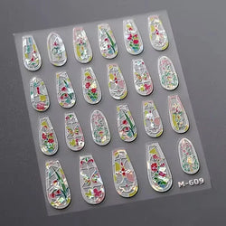 Shiny Colorful Color Block Fragment Square Fragment Grid Rhombus 3D Self Adhesive Nail Art Stickers Rhinestone Manicure Decals (Online Order Only)