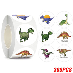 100-500pcs New Cartoon Dinosaurs Stickers 6 Designs for Classroom Teacher Stationery Sticker Label for Kids Reward Stickers (ONLINE ORDER ONLY)
