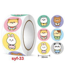 New  Sticker  Dog Cat Kids Reward Sticker Yellow Labels Happy Animal dog   Sticker Kids Toys School Teacher Student Stationery (Online Order Only)