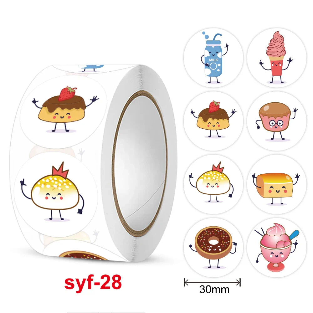 Smile Face Sticker Kids Reward Sticker Yellow Dots Labels Happy Animal  Sticker Kids Toys School Teacher Student Stationery (ONLINE ORDER ONLY)