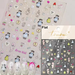 Cookies Chocolate Love Heart Flower Bowknot Rabbit Bunny Lace Bear Star Bouquet Rabbit Adhesive Nail Art Sticker Manicure Decal (ONLINE ORDER ONLY)