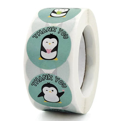 100-500pcs Round Cartoon Label Stickers Paper Cute Thank You Stickers for Baking Packaging Seal Labels Stationery Stickers (Online Order Only)