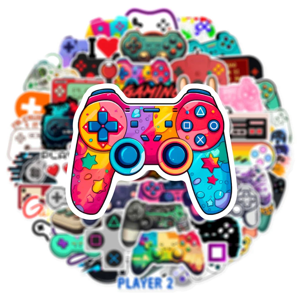10/30/50pcs Vintage Cool Gamepad Video Game Graffiti Stickers Cartoon Decals Skateboard Laptop Motorcycle Car Waterproof Sticker (Online Order Only)