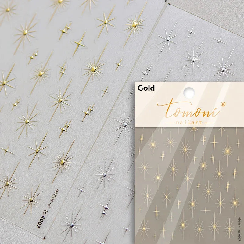 Dreamy Moon Star Cloud Butterfly Starrylight Rhinestone 5D Soft Embossed Relief Nail Art Sticker 3D Decal Decoration Manicure (ONLINE ORDER ONLY)