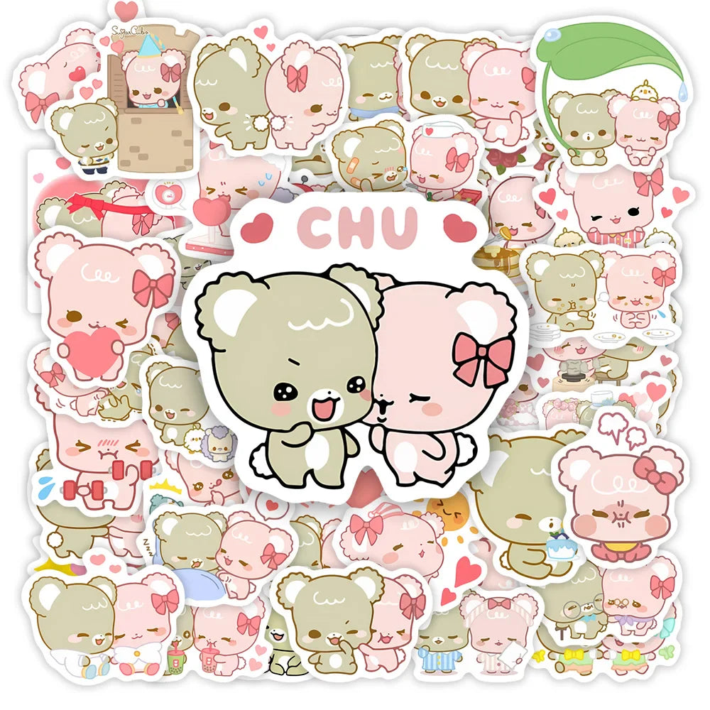 Sugar Cubs Stickers Cute Couple Funny DIY Gift Decal Pack Stickers for Phone Laptop scrapbook sports bottle Luggage Waterproof (ONLINE ORDER ONLY)
