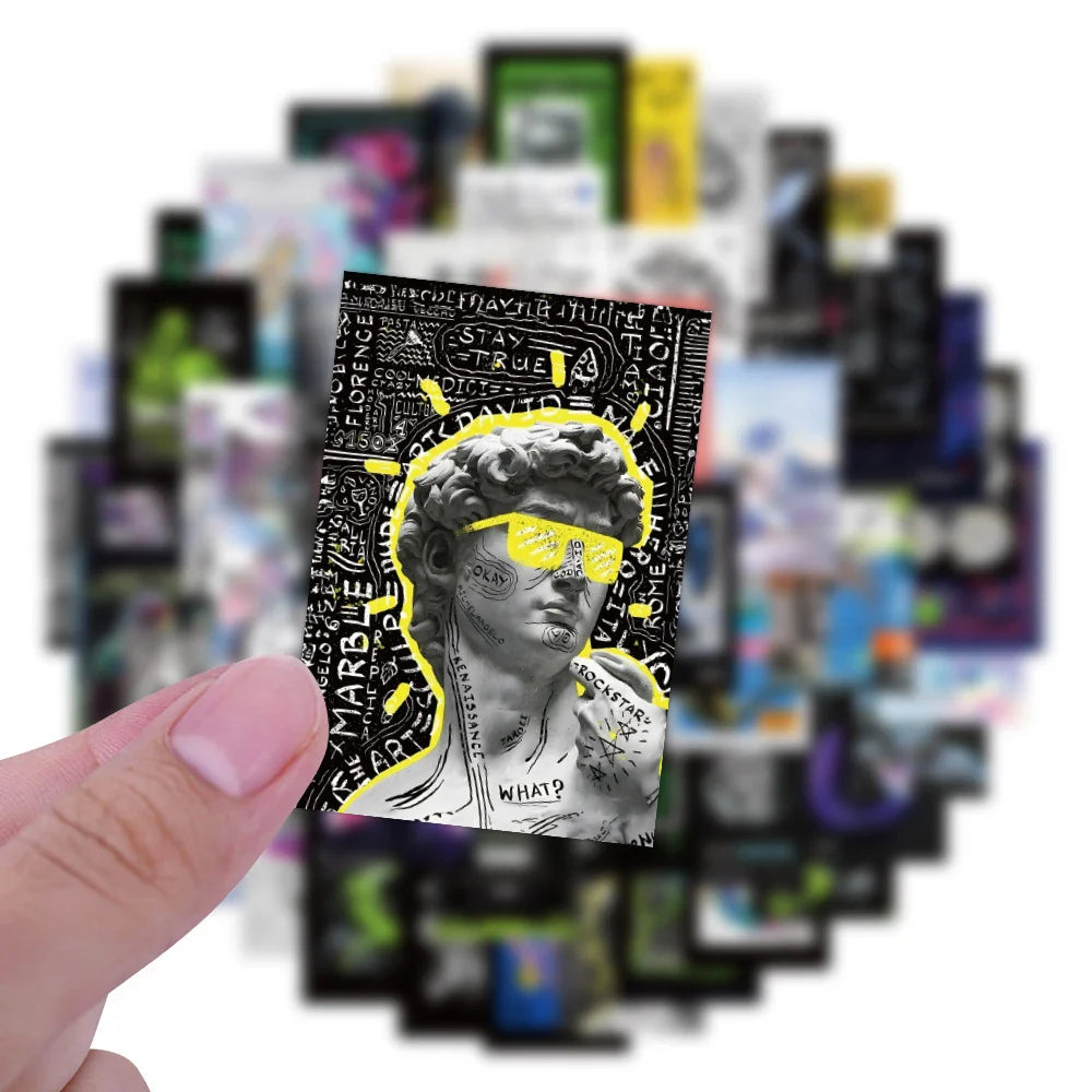 10/30/60pcs Cartoon Harajuku Acid Graphic Stickers Decals Laptop Motorcycle Phone Car Bike Cool Waterproof Sticker for Kids Toys (ONLINE ORDER ONLY)