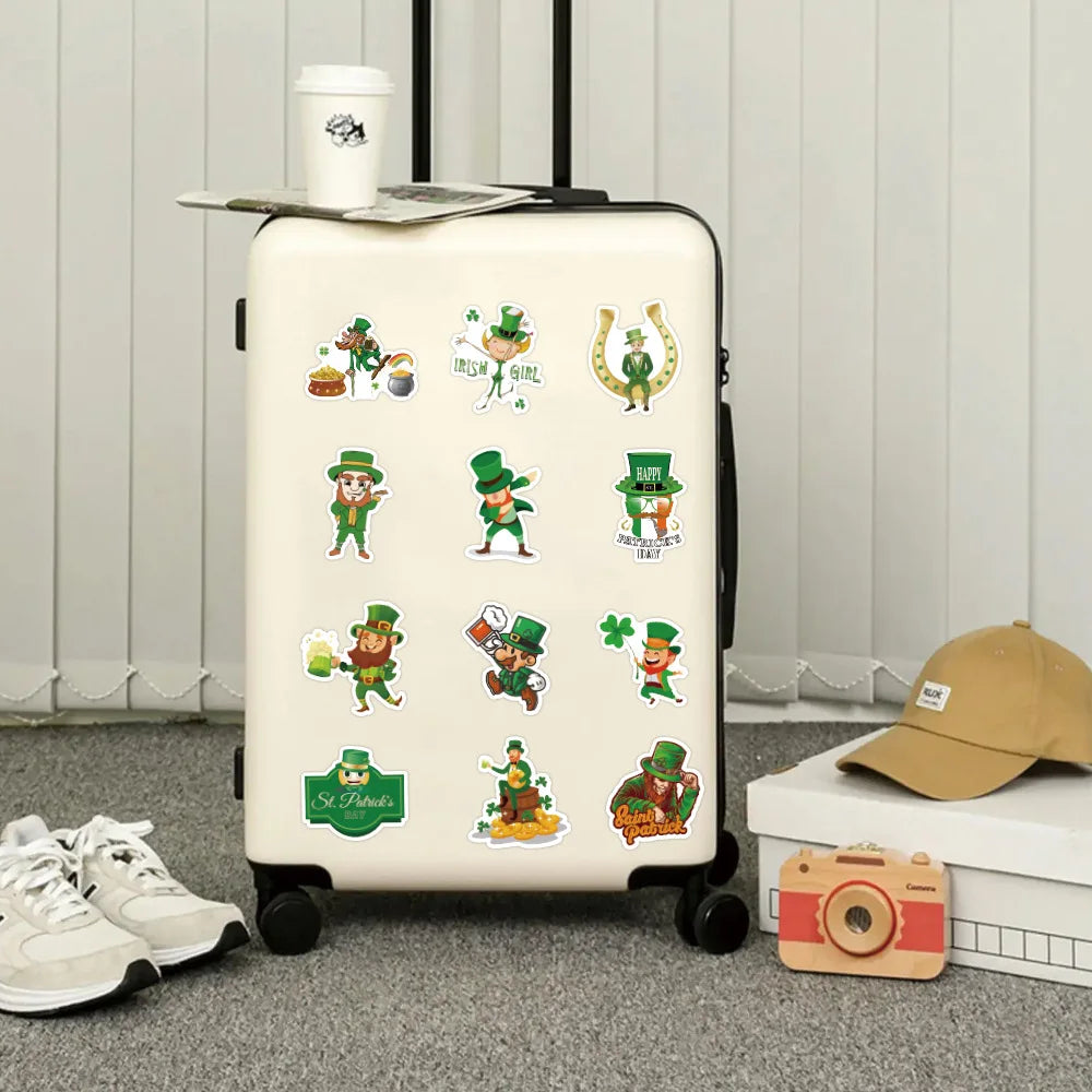 10/50Pcs St. Patrick S Day Stickers Country Ireland Holiday Aesthetic Green Cartoon DIY Toy Fridge Graffiti Decals Sticker (Online Order Only)
