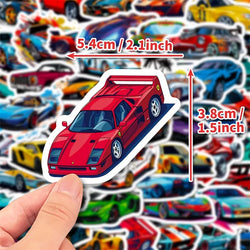 10/30/50PCS Cute Cool Car PVC Sticky Sticker Aesthetic DIY Korean Stationery Decoration Scrapbooking School Supplies for Kids (ONLINE ORDER ONLY)