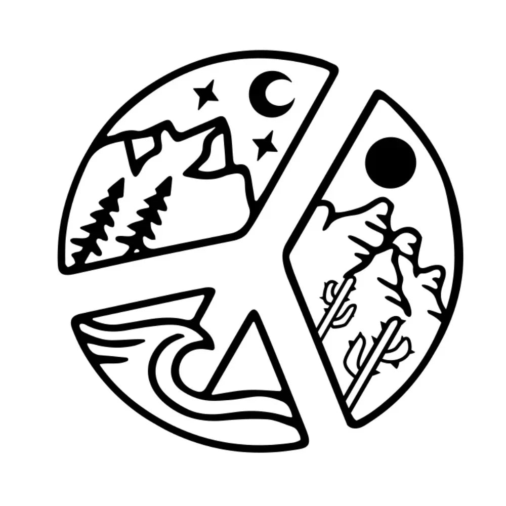 Elemental Peace Decal Mountain Stickers Personalized Vinyl Car Window Side Door Laptop Auto  Decoration Accessories Car Sticker (ONLINE ORDER ONLY)