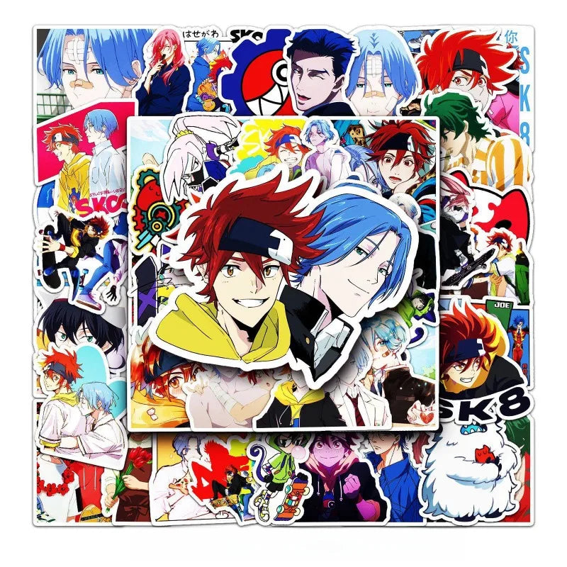 50pcs Anime Skater Stickers for Laptop, Phone, Suitcase, Water Bottle, Scooter, Refrigerator (Online Order Only)