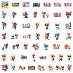 50pcs Super Kitties Stickers for Luggage, Stationery, Water Cup, Car, Phone, Scooter, Laptop, Refrigerator (Online Order Only)