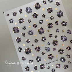 Retro Flowers Petal Pearl Rhinestones Halo Dyeing Chic Daisy Vintage Gold Foil  Floral Designs Nail Art Stickers Manicure Decals (ONLINE ORDER ONLY)