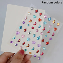 1pc Star-Shaped Rhinestone Sticker Sparkling Acrylic Rhinestone Face Decals Butterfly & Floral Designs for Party/Stage/Festivals (ONLINE ORDER ONLY)