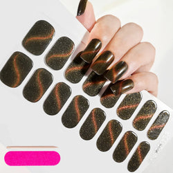 Nude Pink French Semi-Cured Gel Nail Patch Slider Adhesive Waterproof Long Lasting Full Cover Gel Nail Sticker UV Lamp Needed *^ (ONLINE ORDER ONLY)