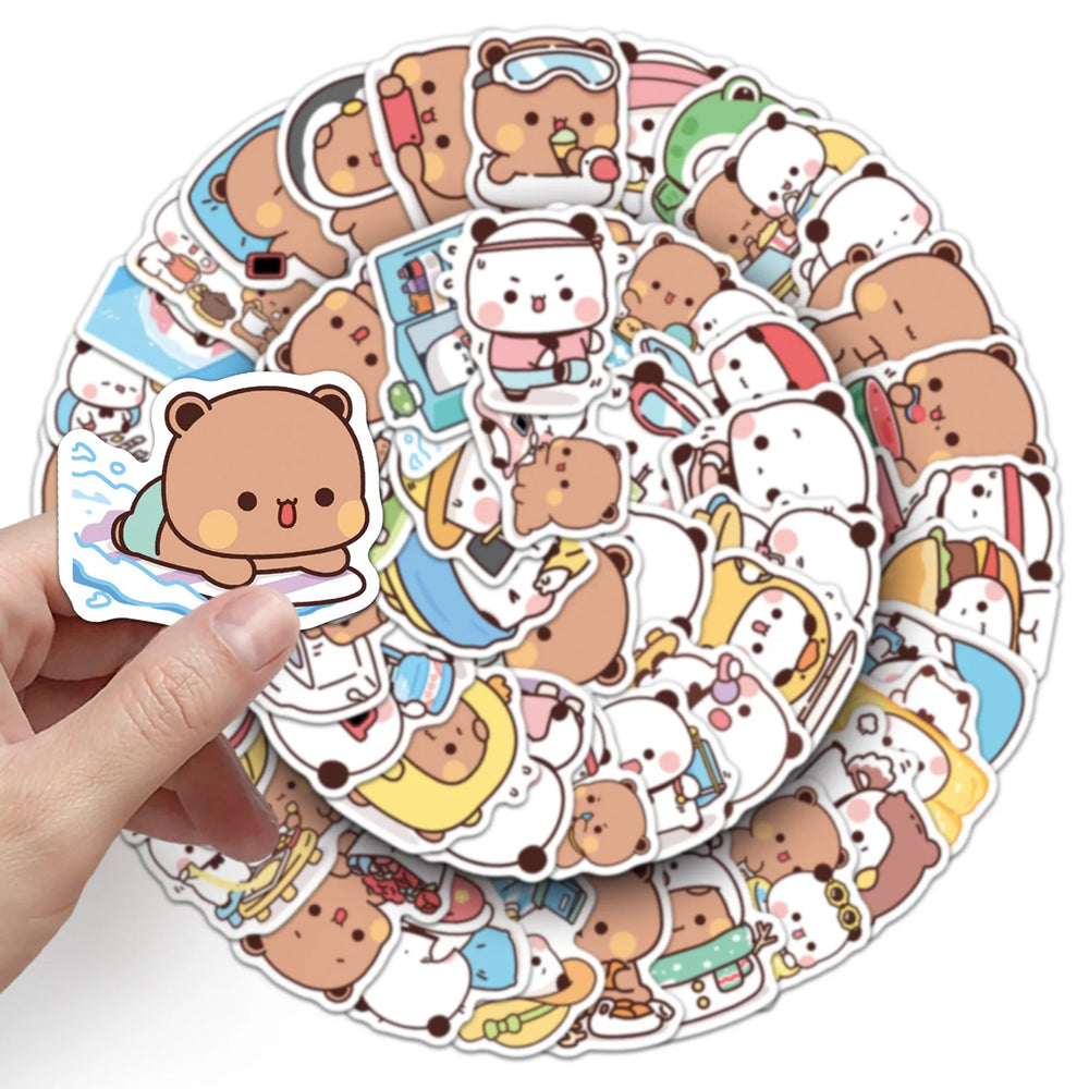 10/30/60PCS Yier Bouboo Stickers Kawaii Cartoon Decals Cute Animal Kids Toys Luggage Laptop Phone Guitar Bike Skateboard Sticker (Online Order Only)