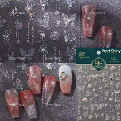 Charming Delicate Sapphire Color Blue Black Stroke Butterfly Jelly Relief Rhinestone Adhesive Nail Art Stickers Manicure Decals (Online Order Only)