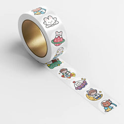 500Pcs Children's Cartoon Animal Stickers Baby Stickers Kindergarten Inspirational Little Red Flower Reward Roll Stickers (ONLINE ORDER ONLY)