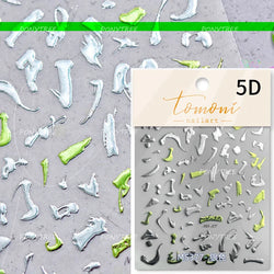 Colourful Graffiti Round Dot Line Water Droplet Cute Comma Geometric Jelly 5D Self Adhesive Nail Art Stickers Manicure Decals (Online Order Only)