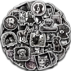 50pcs Cartoon Mixed Animals Aesthetic Stickers Cute Cats Dogs Decals Notebook Phone Laptop Diary Decoration Sticker Kids Toy (ONLINE ORDER ONLY)