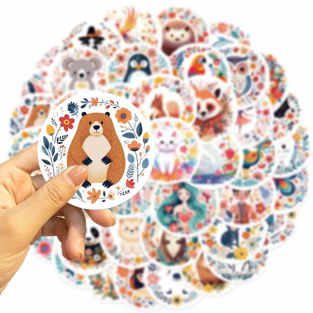 50pcs Jungle Zoo Wild Animal Stickers for Kids Boys Girl Baby Person Sticker Notebook Water Bottle Luggage Laptop Phon (ONLINE ORDER ONLY)