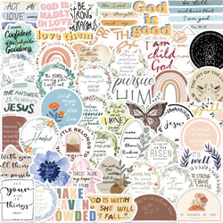 50pcs Christian Bible Stickers for Laptops, Water Bottles, Phones, Kids Toys (Online Order Only)