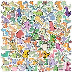 100PCS Cartoon Small Dinosaur PVC Sticker Aesthetic Children's Decoration Scrapbooking Stationery School Supplies for Kids﻿ (ONLINE ORDER ONLY)