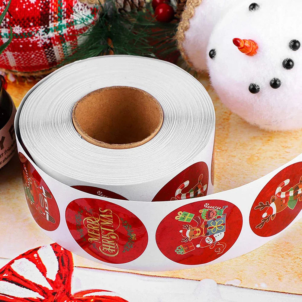 100-500pcs Christmas Gift Box Stickers Package Santa Baking Seal Sticker Handmade Letter Envelope Sealing Labels Decoration (ONLINE ORDER ONLY)
