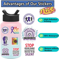 50Pcs Fight Domestic Violence Slogan Stickers Graffiti Personalized Decoration For Guitar Laptop Luggage DIY Waterproof Sticker (ONLINE ORDER ONLY)
