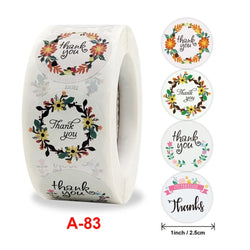 50-500pcs Floral Thank You Stickers Scrapbooking Label For Gift Decoration Wedding Sticker Package Seal Labels Custom Sticker (ONLINE ORDER ONLY)