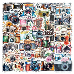 Vintage Cartoon Camera Stickers Decals for Laptop Phone Luggage Stationery (Online Order Only)