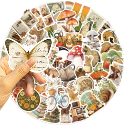 50pcs Retro Aesthetic Animals Cartoon Stickers for Travel Luggage Notebook Guitar Laptop Phone Stationery Water Bottle (ONLINE ORDER ONLY)