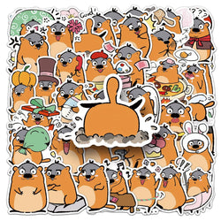 10/30/50PCS Cute Groundhog Stickers Funny Animal Meme Sticker Graffiti DIY Fridge Luggage Laptop Phone Guitar Bike Cartoon Decal (ONLINE ORDER ONLY)