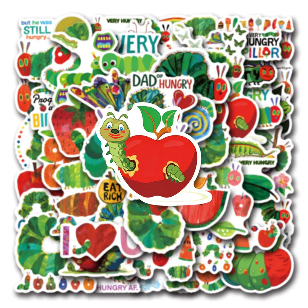 Hungry Caterpillar Stickers 10/30/55PCS Kids DIY Notebook Phone Fridge Bike Decor (ONLINE ORDER ONLY)