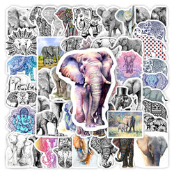 Elephant Illustration Art Stickers Aesthetic DIY Toys Gift Decorative Decal for Scrapbook Laptop Phone Luggage Bottle Waterproof (ONLINE ORDER ONLY)