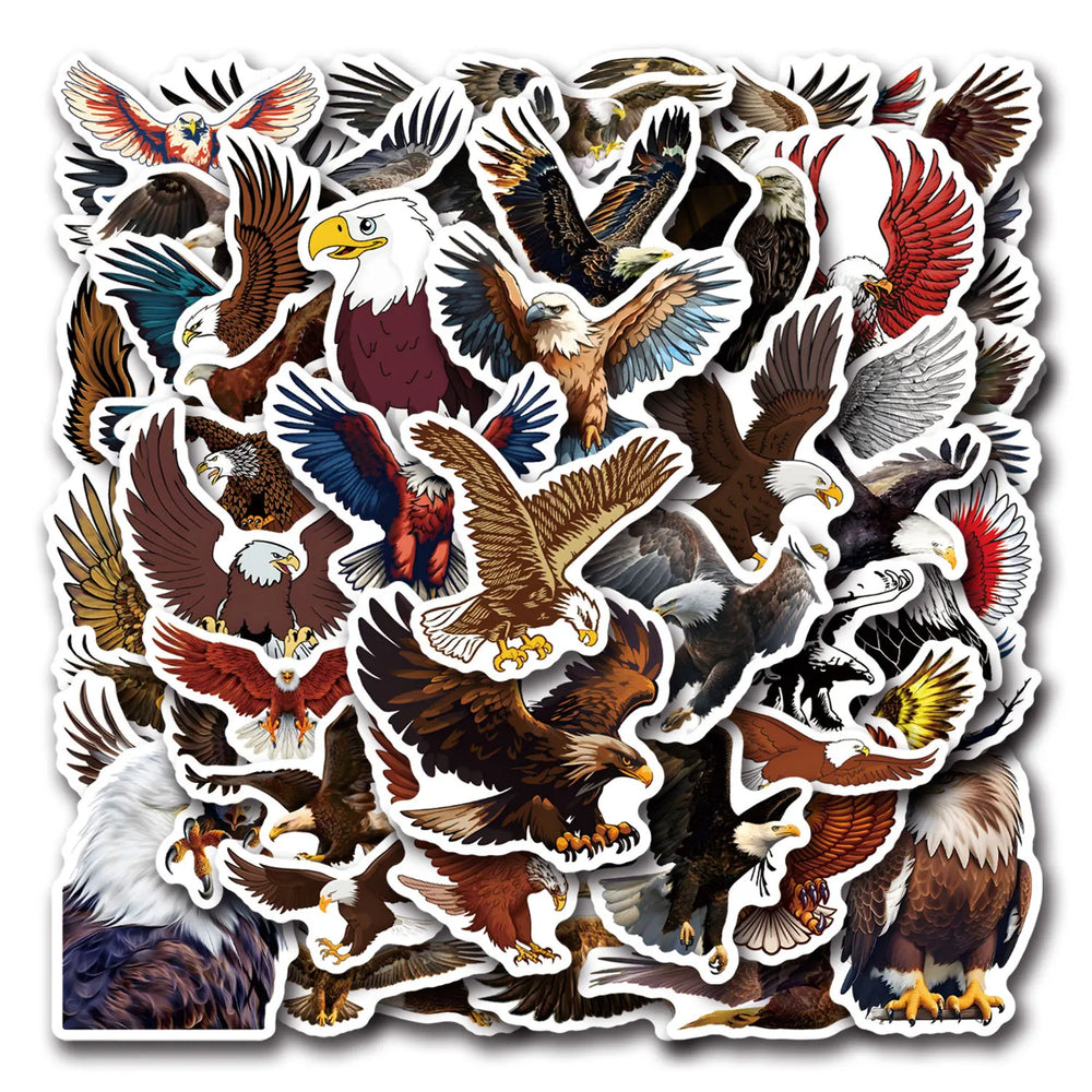 Cool Eagle Animal Stickers 10/30/55PCS for Laptop, Car, Bike, Skateboard, Kids Toy (ONLINE ORDER ONLY)