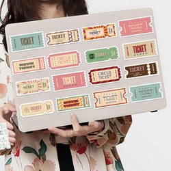 50pcs Vintage Ticket Stubs Stickers Seals for Water Bottles Laptops Skateboards Waterproof Durable Sticker for Teens and Adults (ONLINE ORDER ONLY)