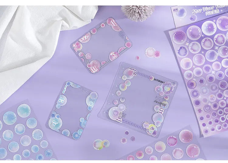 1pcs Cute Colorful Bubble Series Stickers Ins Basis Dot Laser Decoration Sticker Diary Scrapbooking DIY Album Kawaii Stationery (ONLINE ORDER ONLY)
