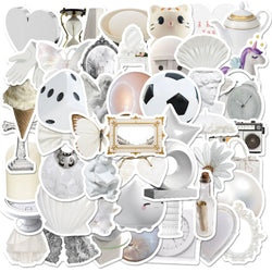 White Stickers Set for DIY Decor: Home, Stationery, Suitcase, Water Bottle, Phone, Laptop, Scrapbooking (Online Order Only)