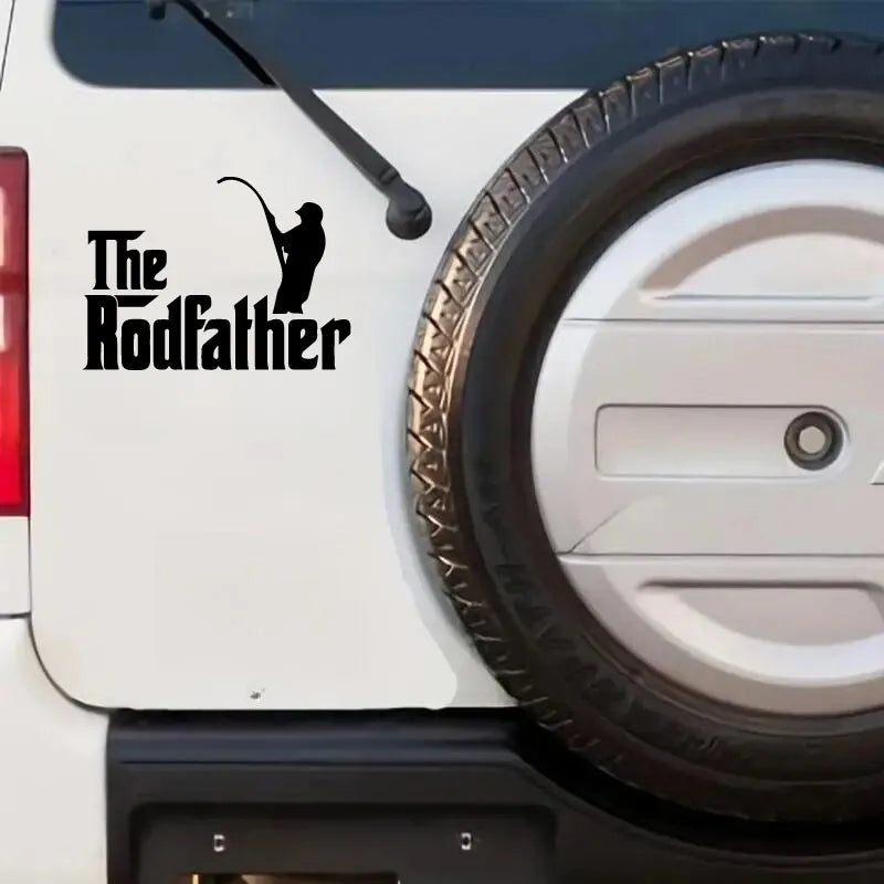 The Rodfather Fishing Vinyl Die Cut Bumper Car Stickers For Truck Bike Scooter Motorbike Cycling Bicycle (Online Order Only)