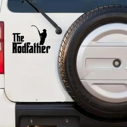 The Rodfather Fishing Vinyl Die Cut Bumper Car Stickers For Truck Bike Scooter Motorbike Cycling Bicycle (Online Order Only)