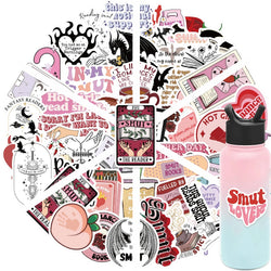 50/52pcs Romance Bookish Spice Reader Stickers Pink Girl Cartoon Decals Aesthetic Decals Phone Laptop Diary Sticker Kids Toys (ONLINE ORDER ONLY)